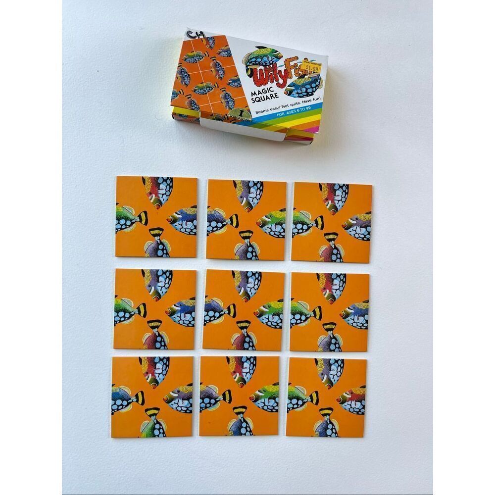 VTG Fish Magic Square Puzzle Game Complete Retro Toy Coastal 80s 90s